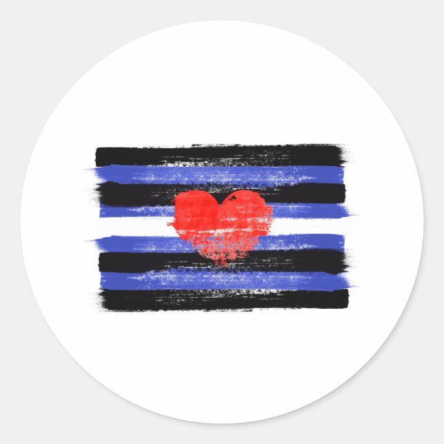 MALERE LEDERSTARKE FLAG UND SYMBOL RUNDER AUFKLEBER (Vorderseite)