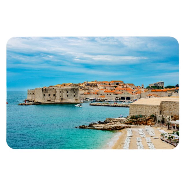 Malerei am Strand von Dubrovnik Magnet (Horizontal)