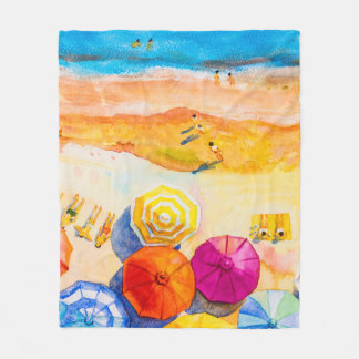 Malerei Aquarell Seacape Top Ansicht farbig von  Fleecedecke