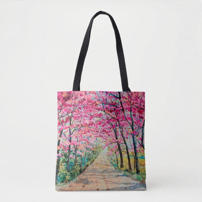 Malerei Aquarelllandschaft Rosa Farbe Tunne (Vorderseite)