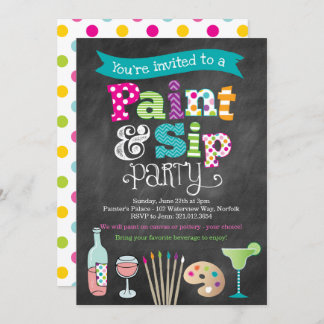 Malerei Art Party Chalkboard Stil Einladung