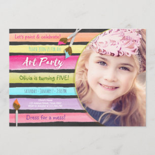 Malerei Art Party Geburtstagseinladung Chalkboard Einladung