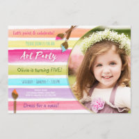 Malerei Art Party Geburtstagseinladung Rainbow