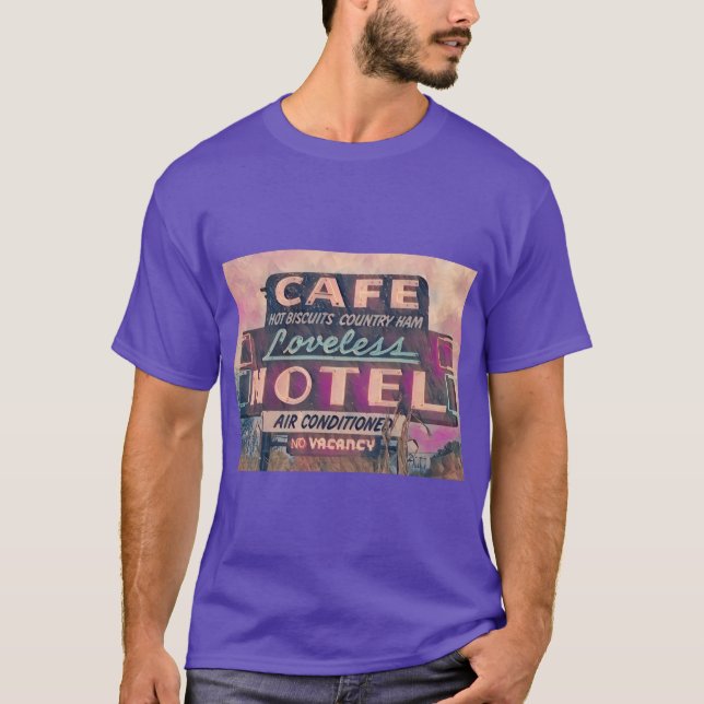 Malerei auf Neonschild im Loveless Café T-Shirt (Vorderseite)