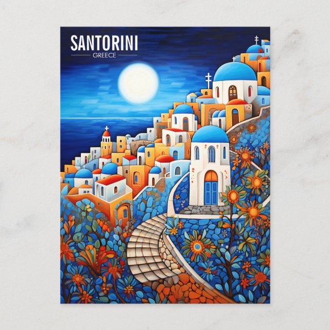 Malerei auf Santorini | Griechenland Reisen | Art Postkarte (Vorderseite)