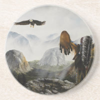 Malerei auf Untersetzer Eagle und Indisch