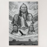 Malerei berühmte indische Chiefs-Indianer Puzzle<br><div class="desc">Berühmte Indianer Indische Häuptlinge Malerei 20" x 30",  1014 Stücke Jigsaw Puzzle. Malerei von Serdar Hizli.</div>