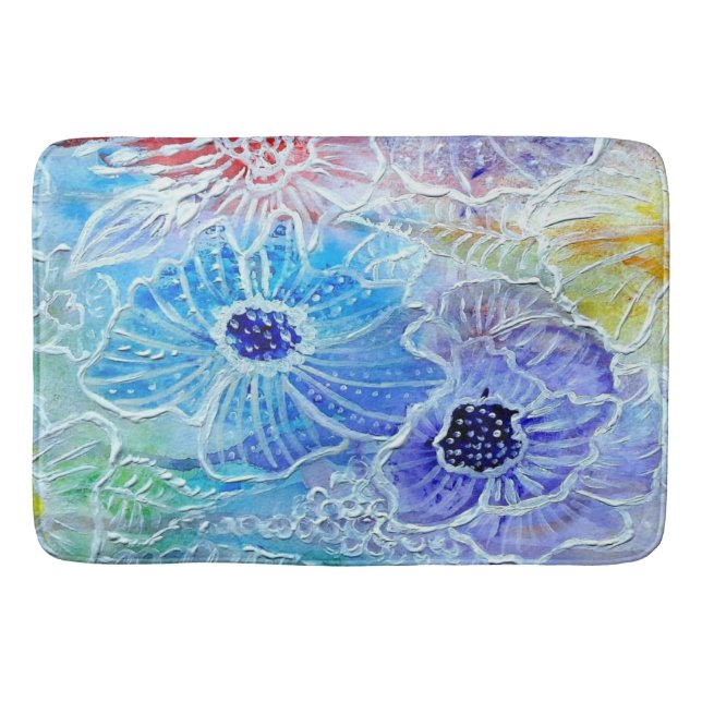 Malerei Blume Bath Mat Geschenk Schöne Farben Badematte (Vorderseite)