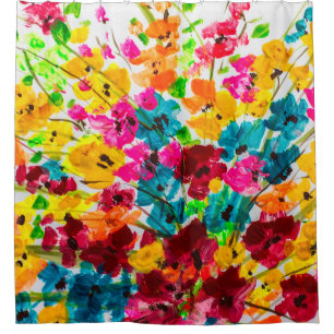 Malerei Blume Textur, die Farbe hell fl Duschvorhang