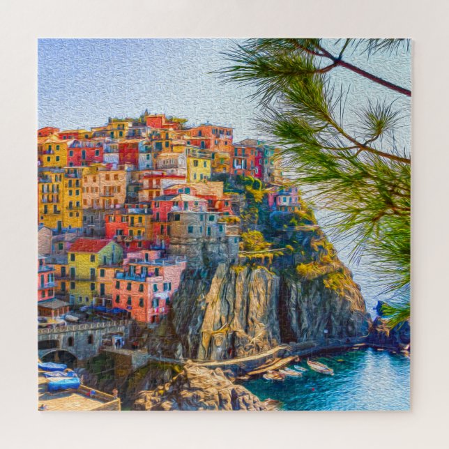 Malerei Cinque Terre Italienische Riviera Puzzle (Horizontal)