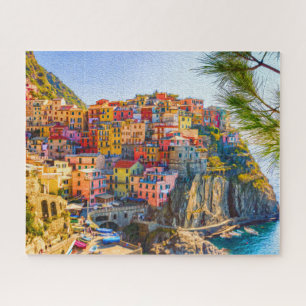 Malerei Cinque Terre Liguria Italien Klippen Meer Puzzle