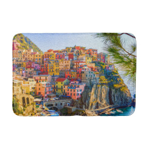 Malerei Cinque Terre Liguria Italien Seepromenade Badematte