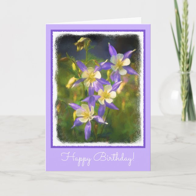 Malerei Colorados blaues Columbine - ursprüngliche Karte (Vorderseite)