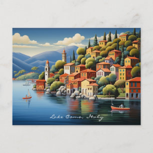 Malerei Comer See Landschaft Italien Reisen   Art Postkarte