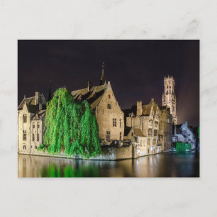 Malerei der Brügger Altstadt und des Belfry-Turms Postkarte