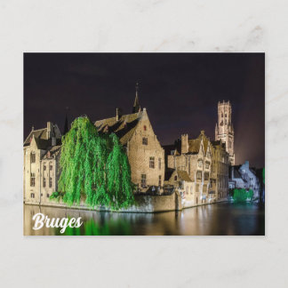 Malerei der Brügger Altstadt und des Belfry-Turms Postkarte