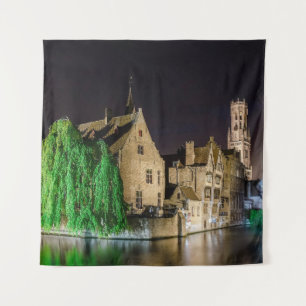 Malerei der Brügger Altstadt und des Belfry-Turms Wandteppich