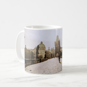 Malerei der Karlsbrücke in Prag bei Sonnenaufgang Kaffeetasse
