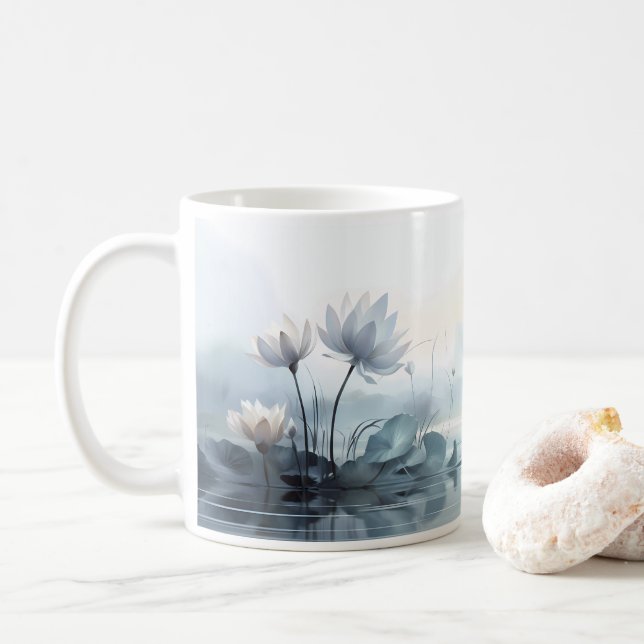Malerei der Lotus-Blume Kaffeetasse (Mit Donut)