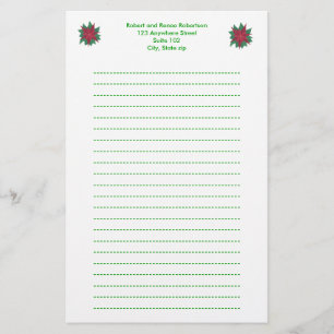 Malerei der Poinsettia Blume Weihnachtsgeschichten Briefpapier