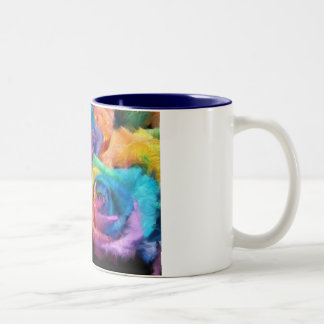 Malerei der Regenbogen-Rosen-Tasse Zweifarbige Tasse