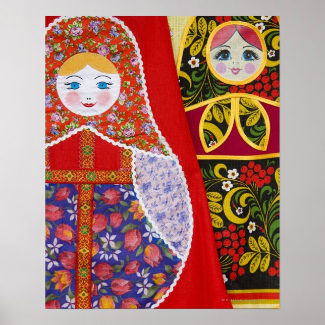Malerei der russischen Matryoshka-Puppe Poster (Vorne)