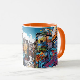 Malerei der Stadt Tasse