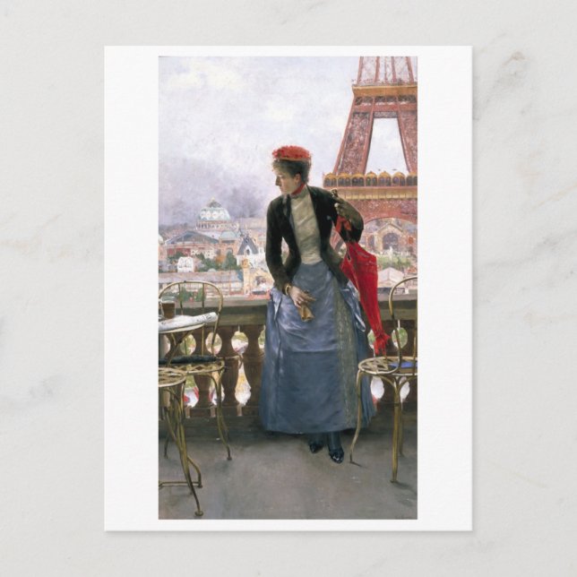 Malerei des Eiffelturms Postkarte (Vorderseite)