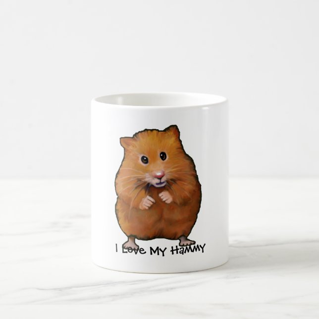 Malerei des HAMSTERS, i-Liebe mein Hammy Kaffeetasse (Mittel)