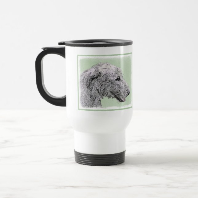 Malerei des irischen Wolfhound-2 - niedliche Reisebecher (Links)