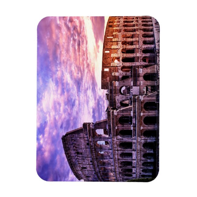 Malerei des Kolosseums in Rom bei Sonnenuntergang Magnet (Vertikal)