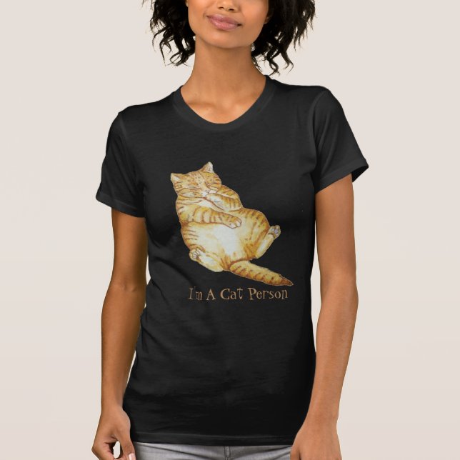 Malerei des niedlichen Katzenschlafingginger-Kätzc T-Shirt (Vorderseite)
