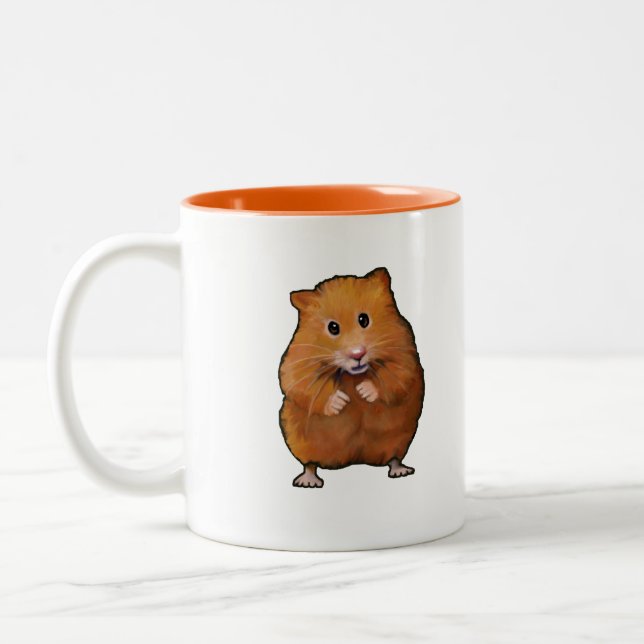 Malerei des niedlichen kleinen Hamsters: Kunst Zweifarbige Tasse (Links)
