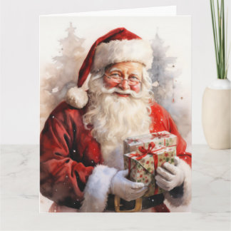 Malerei des Weihnachtsmannes mit Geschenken Karte