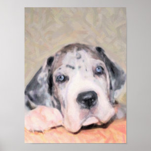 Malerei: Doggenwelpe Poster