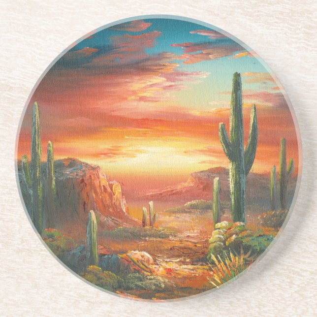 Malerei einer bunten sandstein untersetzer (Vorne)