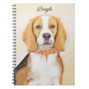 Malerei eines Beagle-Hundes, Originaltierkunst Notizblock