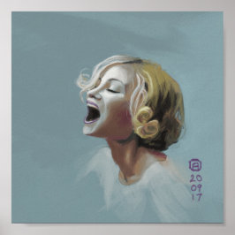 Malerei eines Blonde Girl Laughing Poster