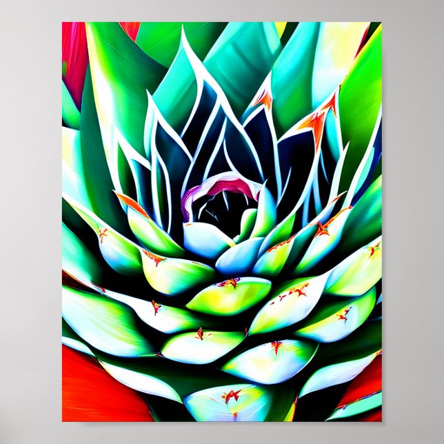 Malerei eines bunten Agave Poster (Vorne)