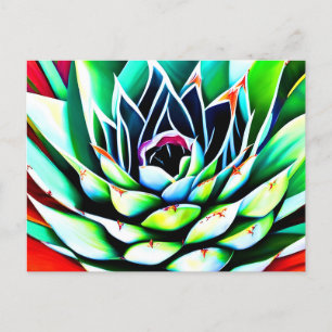Malerei eines bunten Agave Postkarte