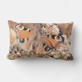 Malerei eines Orangenschmetterlings auf Blume Lendenkissen