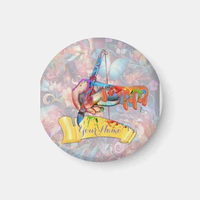 Malerei Fantasy-Blume zum Ausdruck der Natur Magnet (Vorne)