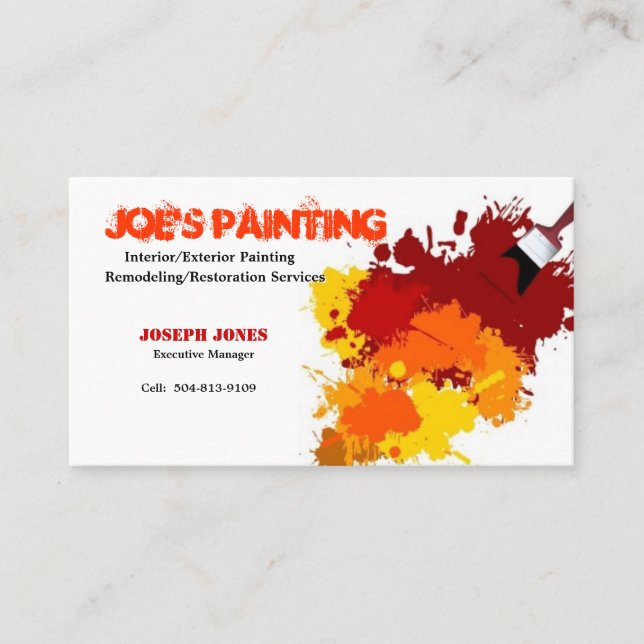 Malerei-Geschäft Karte-Probe II Visitenkarte (Vorderseite)