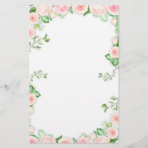 Malerei-Grenze der süßen rosa Rosen Briefpapier
