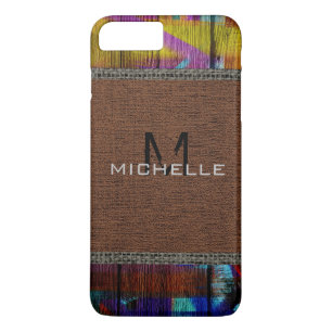 Malerei Holz Look Jute Rustikales Monogramm #8 Case-Mate iPhone Hülle