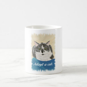 Malerei - Katzenadoption fördert Tassen