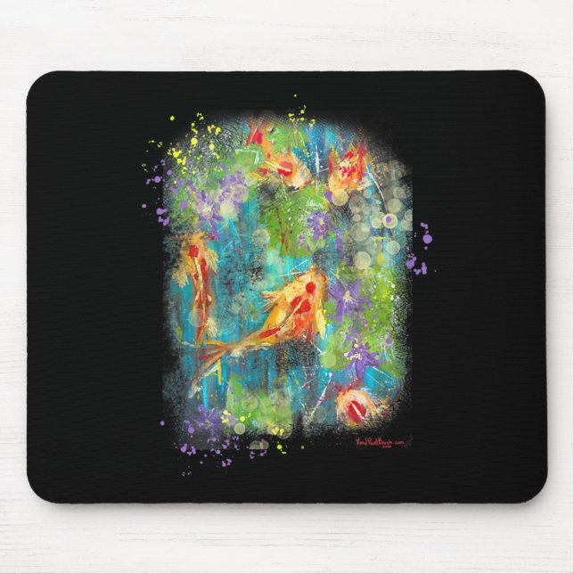 Malerei|Koi Fisch Malerei Zen Japanisch erschütter Mousepad (Vorne)