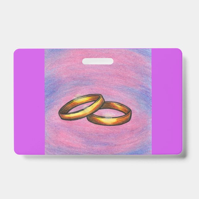 Malerei Kunst goldenes Paar Hochzeitsringe Liebe Ausweis (Vorderseite)