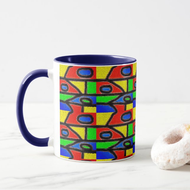 Malerei La Rambla Barcelona Tasse (Mit Donut)