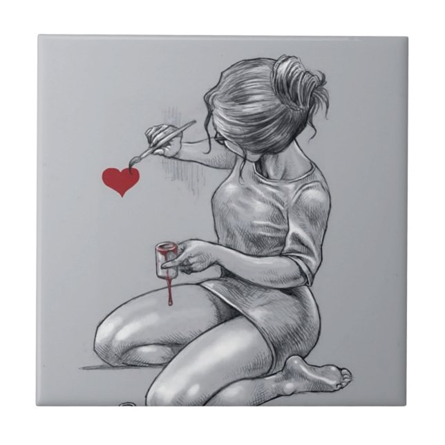 Malerei-Liebe Fliese (Vorderseite)